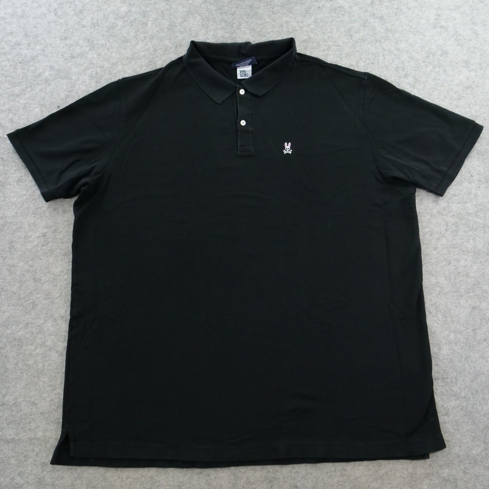 Psycho Bunny Polo Shirt Mens 4XL Black Short Sleeve Pique Logo Streetwear